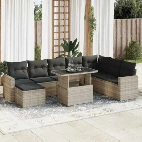 Set muebles jardín 9 pzas y cojines ratán sintético gris claro by , Garden sets - Ref: Foro24-3326373, Price: 671,33 €, Disco...