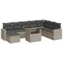 Set muebles jardín 9 pzas y cojines ratán sintético gris claro von , Gartensets - Ref: Foro24-3326373, Preis: 669,25 €, Rabat...
