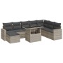 Set muebles jardín 9 pzas y cojines ratán sintético gris claro von , Gartensets - Ref: Foro24-3326373, Preis: 656,20 €, Rabat...