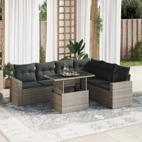 Set de sofás de jardín 7 pzas con cojines ratán sintético gris by , Garden sets - Ref: Foro24-3326331, Price: 477,09 €, Disco...