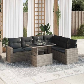 Set de sofás de jardín 7 pzas con cojines ratán sintético gris by , Garden sets - Ref: Foro24-3326331, Price: 484,21 €, Disco...