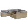 Set de sofás de jardín 11pzas con cojines ratán sintético beige by , Garden sets - Ref: Foro24-3326390, Price: 793,60 €, Disc...