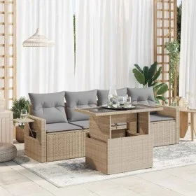 Juego de sofás jardín con cojines 5 pzas ratán sintético beige von , Gartensets - Ref: Foro24-3326400, Preis: 380,76 €, Rabat...