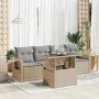 Juego de sofás jardín con cojines 5 pzas ratán sintético beige von , Gartensets - Ref: Foro24-3326400, Preis: 380,76 €, Rabat...