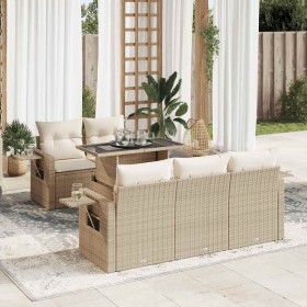 Juego de sofás jardín con cojines 6 pzas ratán sintético beige by , Garden sets - Ref: Foro24-3326409, Price: 541,87 €, Disco...