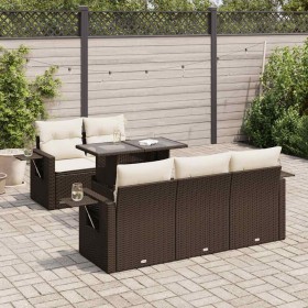 Set sofás de jardín 6 piezas y cojines ratán sintético marrón von , Gartensets - Ref: Foro24-3326414, Preis: 504,23 €, Rabatt: %