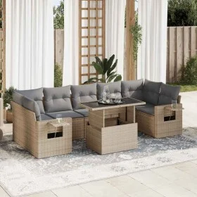 Set de sofás de jardín y cojines 8 piezas ratán sintético beige by , Garden sets - Ref: Foro24-3326440, Price: 578,79 €, Disc...