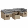 Set de sofás de jardín y cojines 8 piezas ratán sintético beige by , Garden sets - Ref: Foro24-3326440, Price: 588,25 €, Disc...