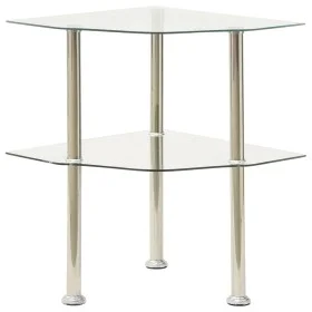 Computer side table with transparent glass, 38x38x50 cm. by vidaXL, Side tables - Ref: Foro24-322793, Price: 32,38 €, Discoun...
