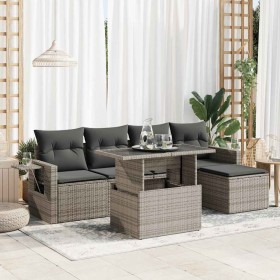 Set de muebles de jardín 6 pzas y cojines ratán sintético gris de , Conjuntos de jardín - Ref: Foro24-3326461, Precio: 416,40...