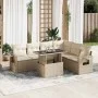 Set sofás de jardín 7 piezas y cojines ratán sintético beige by , Garden sets - Ref: Foro24-3326489, Price: 569,93 €, Discoun...