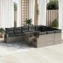 Set de sofás de jardín 11 pzas y cojines ratán sintético gris by , Garden sets - Ref: Foro24-3326551, Price: 761,86 €, Discou...