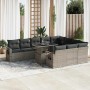 Set de sofás de jardín 11 pzas y cojines ratán sintético gris von , Gartensets - Ref: Foro24-3326551, Preis: 748,97 €, Rabatt: %