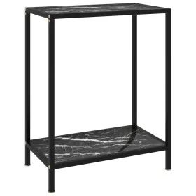 Console table black tempered glass 60x35x75 cm by vidaXL, Side tables - Ref: Foro24-322830, Price: 60,42 €, Discount: %