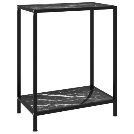 Console table black tempered glass 60x35x75 cm by vidaXL, Side tables - Ref: Foro24-322830, Price: 61,59 €, Discount: %
