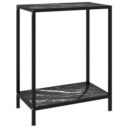 Console table black tempered glass 60x35x75 cm by vidaXL, Side tables - Ref: Foro24-322830, Price: 60,42 €, Discount: %