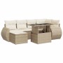 Set sofás de jardín 7 piezas y cojines ratán sintético beige by , Garden sets - Ref: Foro24-3326669, Price: 581,25 €, Discoun...