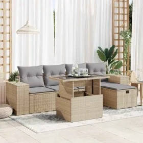 Juego de sofás jardín con cojines 6 pzas ratán sintético beige by , Garden sets - Ref: Foro24-3327929, Price: 452,06 €, Disco...
