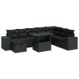 Set de sofás de jardín con cojines 9 pzas ratán sintético negro von , Gartensets - Ref: Foro24-3327955, Preis: 640,43 €, Raba...