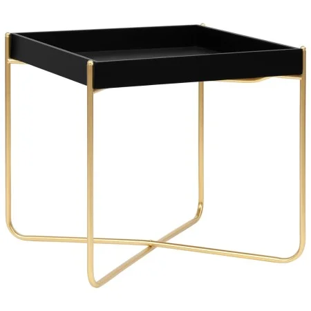 Schwarz-goldener MDF-Beistelltisch 38x38x38,5 cm von vidaXL, Seitentische - Ref: Foro24-322799, Preis: 32,83 €, Rabatt: %