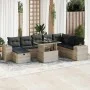 Set muebles jardín 9 pzas y cojines ratán sintético gris claro by , Garden sets - Ref: Foro24-3327962, Price: 661,81 €, Disco...