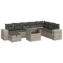 Set muebles jardín 9 pzas y cojines ratán sintético gris claro by , Garden sets - Ref: Foro24-3327962, Price: 661,81 €, Disco...