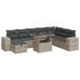 Set muebles jardín 9 pzas y cojines ratán sintético gris claro de , Conjuntos de jardín - Ref: Foro24-3327962, Precio: 638,18...