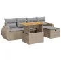 Set sofás jardín y cojines 6 pzas ratán sintético acacia beige by , Garden sets - Ref: Foro24-3328053, Price: 424,59 €, Disco...