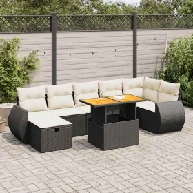 Set sofás jardín y cojines 5 pzas ratán sintético acacia negro by , Garden sets - Ref: Foro24-3328064, Price: 527,66 €, Disco...