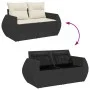Set sofás jardín y cojines 5 pzas ratán sintético acacia negro von , Gartensets - Ref: Foro24-3328064, Preis: 527,66 €, Rabat...