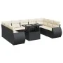 Set de sofás de jardín y cojines 10 pzas ratán sintético negro by , Garden sets - Ref: Foro24-3326697, Price: 719,16 €, Disco...