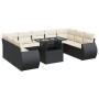 Set de sofás de jardín y cojines 10 pzas ratán sintético negro by , Garden sets - Ref: Foro24-3326697, Price: 707,84 €, Disco...