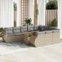 Set de sofás de jardín 11pzas con cojines ratán sintético beige by , Garden sets - Ref: Foro24-3326710, Price: 778,27 €, Disc...