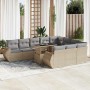 Set de sofás de jardín 11pzas con cojines ratán sintético beige by , Garden sets - Ref: Foro24-3326710, Price: 777,88 €, Disc...