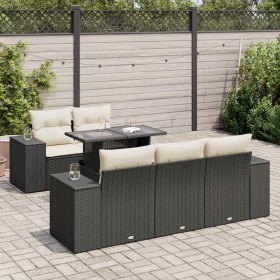 Set de sofás de jardín 6 piezas y cojines ratán sintético negro von , Gartensets - Ref: Foro24-3326727, Preis: 472,84 €, Raba...