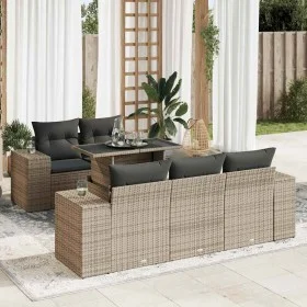 Set de muebles de jardín 6 pzas y cojines ratán sintético gris by , Garden sets - Ref: Foro24-3326731, Price: 482,79 €, Disco...