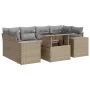 Set sofás de jardín 7 piezas y cojines ratán sintético beige by , Garden sets - Ref: Foro24-3326750, Price: 551,41 €, Discoun...