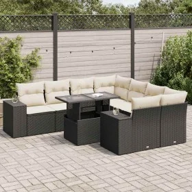 Set de sofás de jardín con cojines 9 pzas ratán sintético negro by , Garden sets - Ref: Foro24-3326767, Price: 605,86 €, Disc...