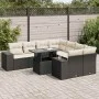 Set de sofás de jardín con cojines 9 pzas ratán sintético negro by , Garden sets - Ref: Foro24-3326767, Price: 605,86 €, Disc...