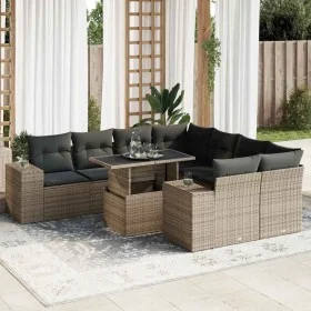 Set de sofás de jardín con cojines 9 pzas ratán sintético gris von , Gartensets - Ref: Foro24-3326771, Preis: 620,37 €, Rabat...