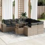 Set de sofás de jardín con cojines 9 pzas ratán sintético gris by , Garden sets - Ref: Foro24-3326771, Price: 619,37 €, Disco...