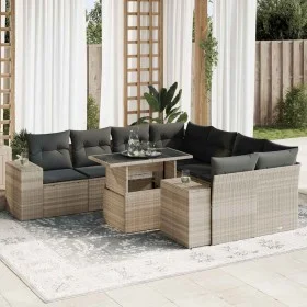 Set muebles jardín 9 pzas y cojines ratán sintético gris claro by , Garden sets - Ref: Foro24-3326773, Price: 686,19 €, Disco...