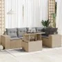 Juego de sofás jardín con cojines 6 pzas ratán sintético beige von , Gartensets - Ref: Foro24-3326800, Preis: 476,38 €, Rabat...