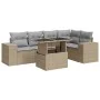 Juego de sofás jardín con cojines 6 pzas ratán sintético beige von , Gartensets - Ref: Foro24-3326800, Preis: 476,38 €, Rabat...