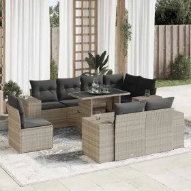 Set muebles jardín 9 pzas y cojines ratán sintético gris claro by , Garden sets - Ref: Foro24-3326823, Price: 765,65 €, Disco...