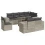 Set muebles jardín 9 pzas y cojines ratán sintético gris claro de , Conjuntos de jardín - Ref: Foro24-3326823, Precio: 765,08...