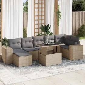 Set de sofás de jardín y cojines 8 piezas ratán sintético beige by , Garden sets - Ref: Foro24-3326840, Price: 579,09 €, Disc...