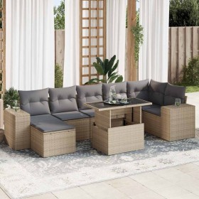 Set de sofás de jardín y cojines 8 piezas ratán sintético beige von , Gartensets - Ref: Foro24-3326840, Preis: 567,72 €, Raba...