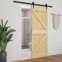 Schiebetür mit Beschlägen aus massivem Kiefernholz, 90 x 210 cm von vidaXL, Türen - Ref: Foro24-3057493, Preis: 175,62 €, Rab...