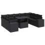 Set de sofás de jardín y cojines 10 pzas ratán sintético negro by , Garden sets - Ref: Foro24-3326856, Price: 713,82 €, Disco...